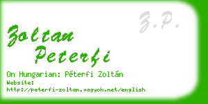 zoltan peterfi business card